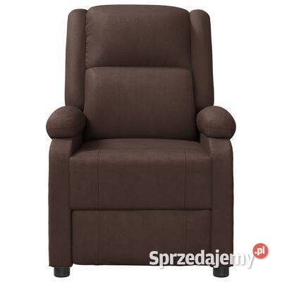 vidaXL Fotel masujący brązowy sztuczna mazowieckie Warszawa