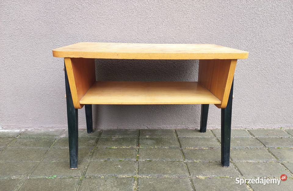 Stary stolik radiowy 600203 patyczak design PRL Tczew
