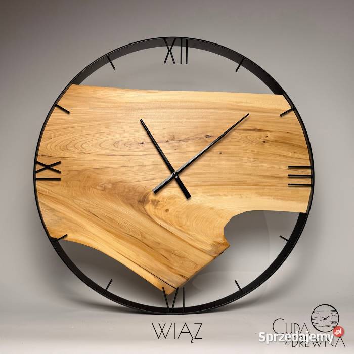 drewniane zegary na ścianę indywidualne Pobiedziska