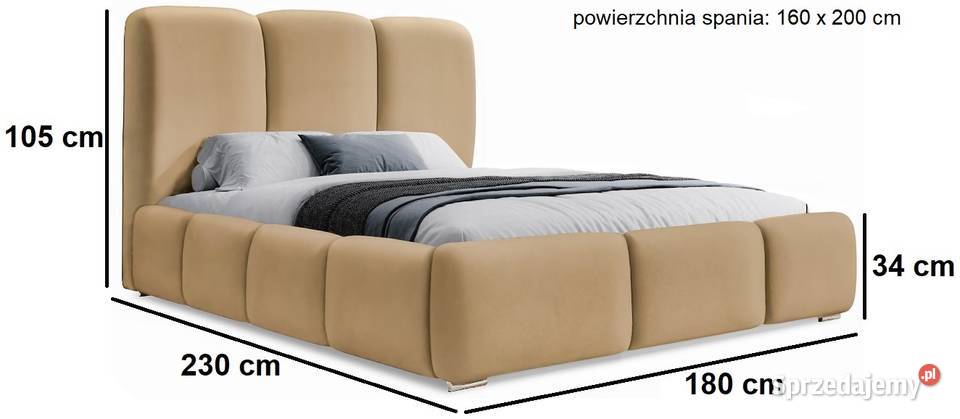 Łóżko tapicerowane z pojemnikiem Bueno różne