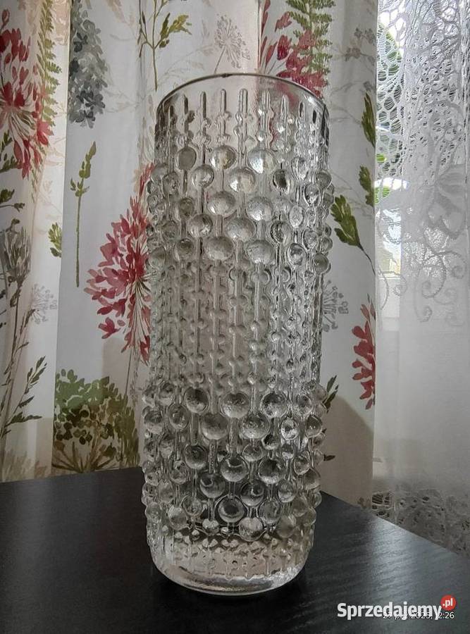 Wazon Sklo Union Candle Wax szkło boho z lat 60 Przeczów