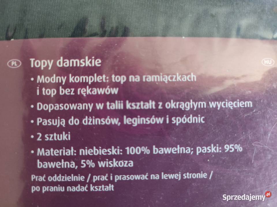 Dwa topy damskie rozmiar L Warszawa sprzedam
