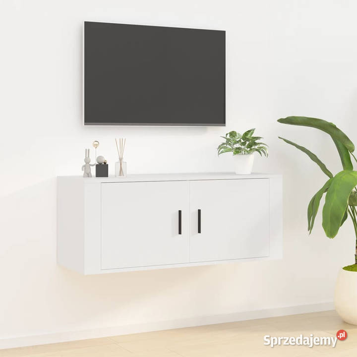 Wisząca szafka telewizyjna biała 100x345x40 Warszawa