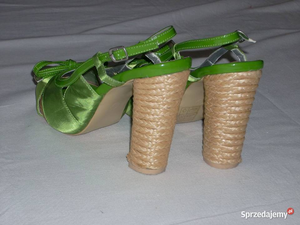 Buty espadryle na obcasie satyna 355 36 Nowy Sącz