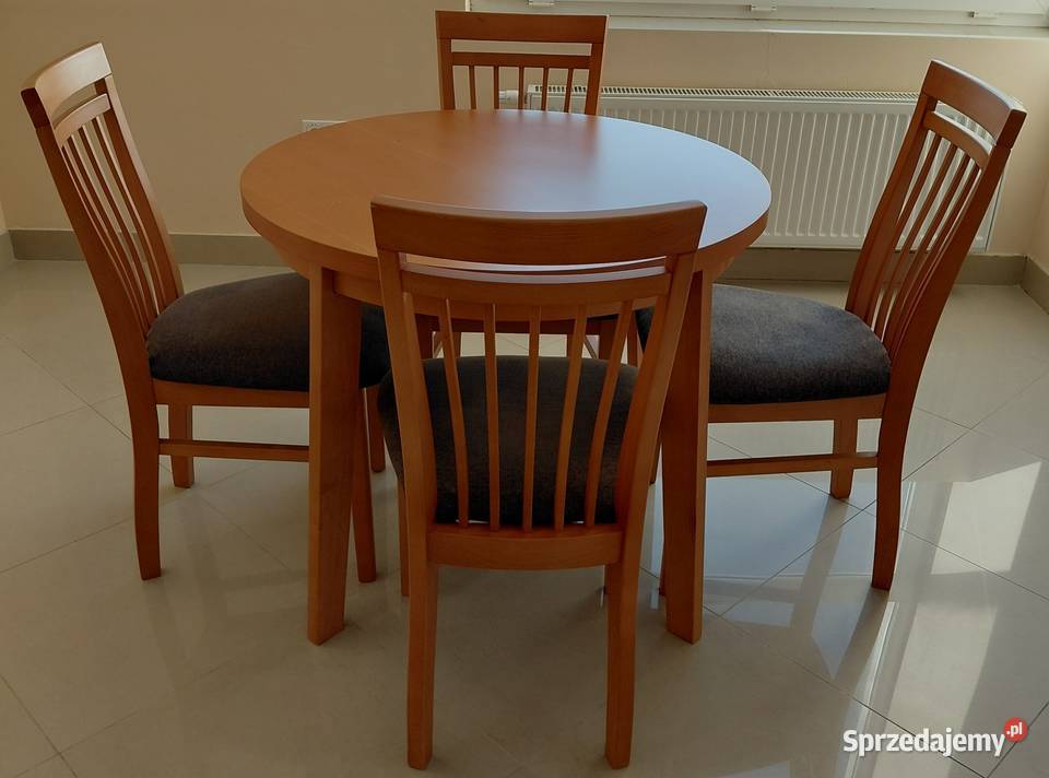Stół bukowy z 4 krzesłami NEGOCJACJA Janki