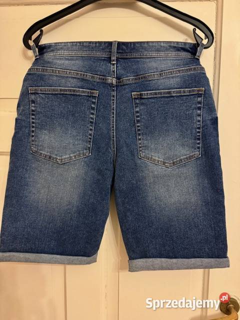 Spodnie krótkie jeansowe 44 męskie z nogawką
