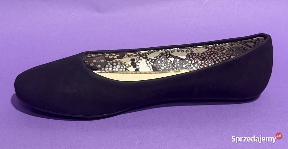 Czarne gładkie baleriny rozmiar 38 AKS5 skóra ekologiczna mazowieckie Żyrardów