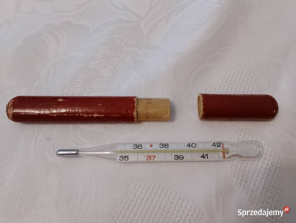 TERMOMETR lekarski szklany rtęciowy antyczny Oborniki