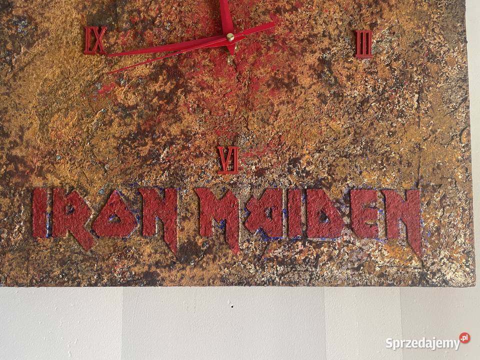 Zegar ścienny z napisem Iron Maiden Ręcznie Gliwice