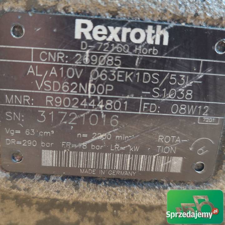 Pompa hydrauliczna AL A10V R902444801 Rexroth Wilkowo