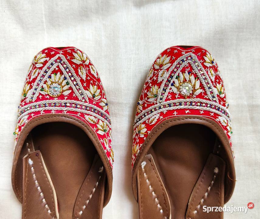 Indyjskie buty baleriny khussa 37 zdobione skóra Szczecin