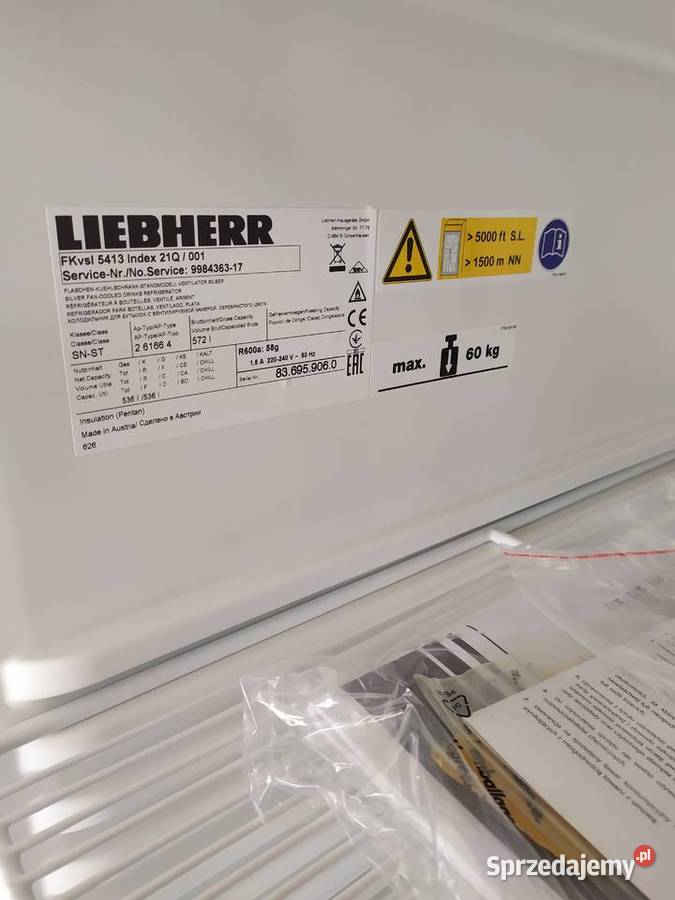 Szafa chłodnicza szkło Liebherr FKvsl5413 Kazuń Polski