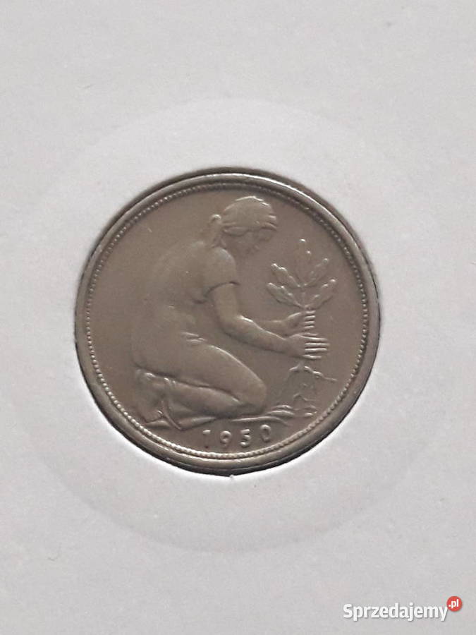 50 Fenigów RFN 1950 r men F i G Konin