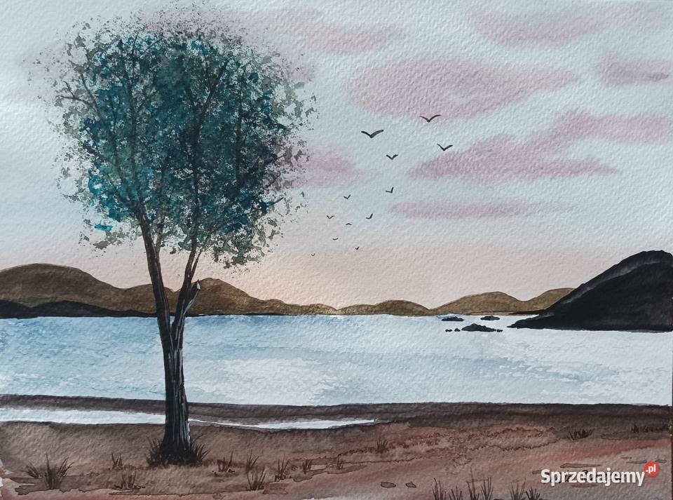 Akwarela Akwarelka Obraz pt W nieznane 24 x 18
