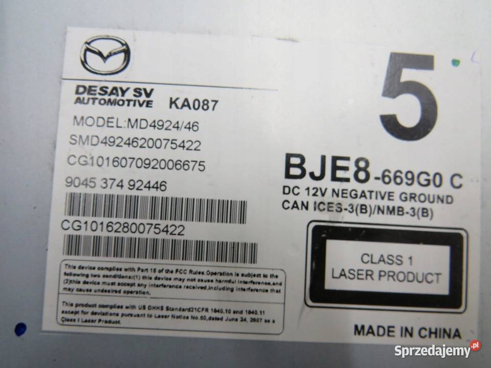 CZYTNIK CD NAVI MAZDA 3 BM BJE8669G0 C lubelskie