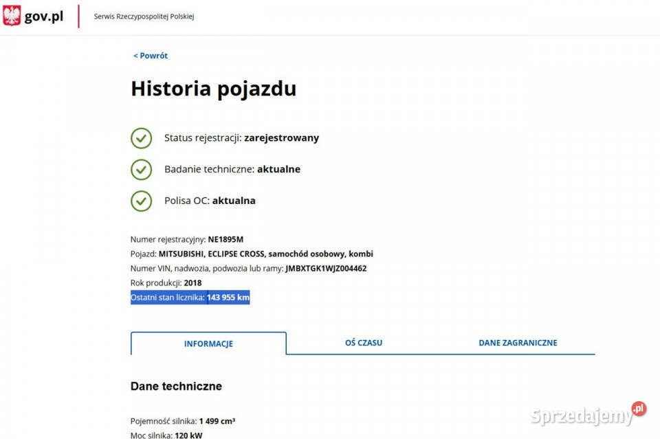 Mitsubishi Eclipse Cross Benzyna Moc 163 Automat warmińsko-mazurskie Elbląg
