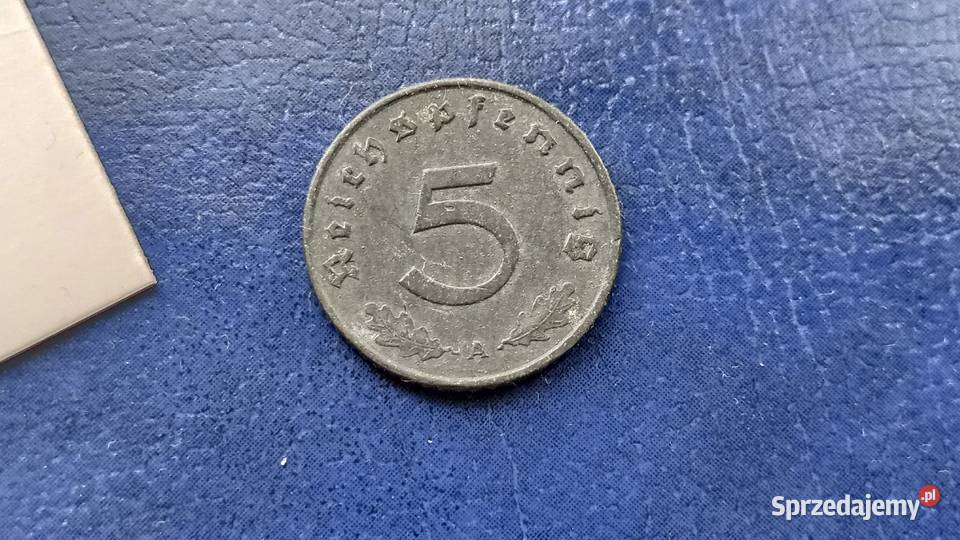 Stare monety 5 pfennig 1941 A Niemcy Numizmatyka Lesko