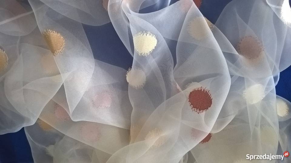 Firana organza w kółka grochy gotowa do wielokolorowy Kluczbork