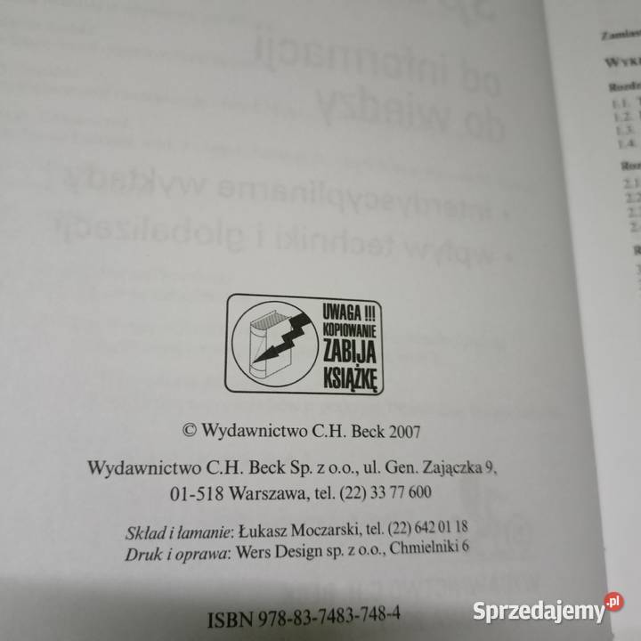 Transformacje społeczeństw informacji do wiedzy Warszawa