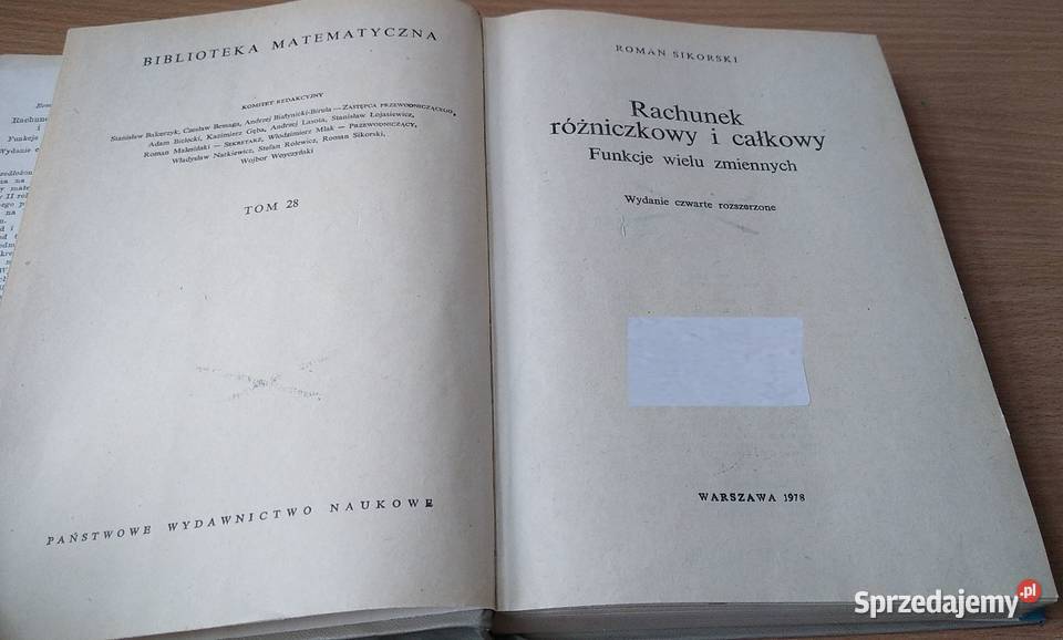 BM 28 Rachunek różniczkowy i całkowy SiKORSKI Gdańsk sprzedam