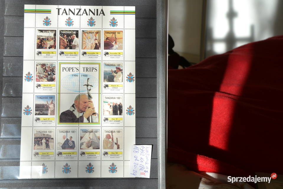 Znaczki Papież Ja 168n Paweł II Tanzania II Ks Sobótka