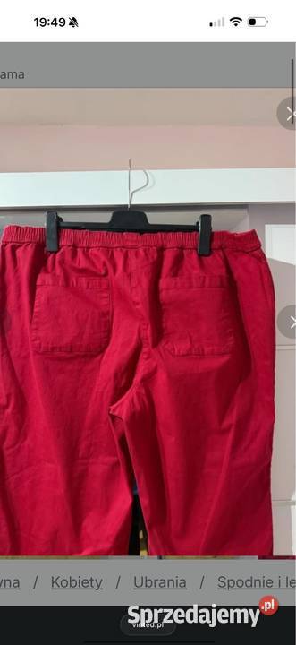 Spodnie Bonprix Plus Size czerwony Spodnie Wrocław