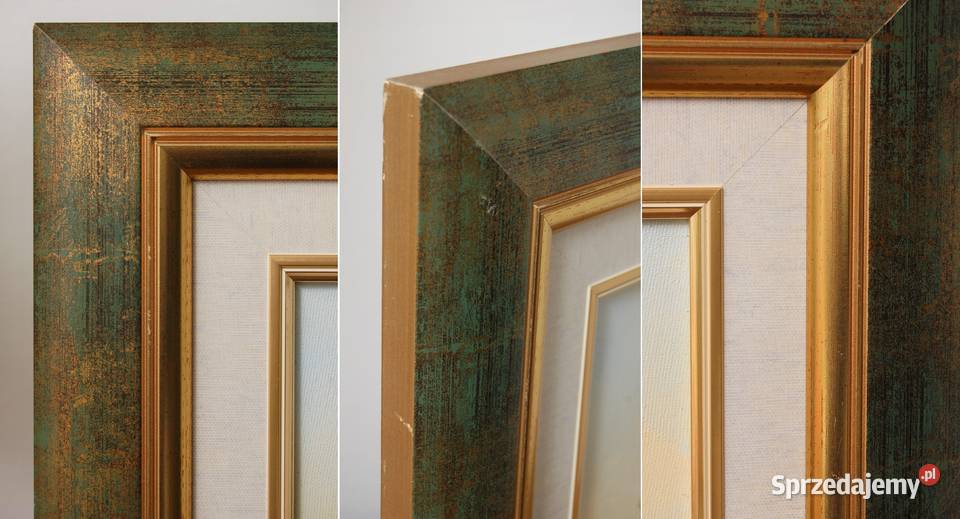 Pejzaż las rzeka obraz olejny malowany M wielokolorowy Lublin sprzedam