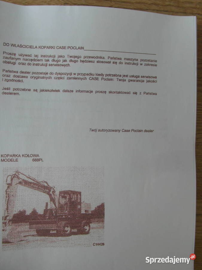 dtr instrukcja obsługi CASE 688 i inne Rok wydania 2008