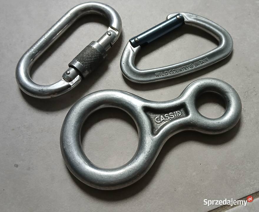 ósemka Cassin i dwa karabinki wspinaczkowe Petzl Lubartów