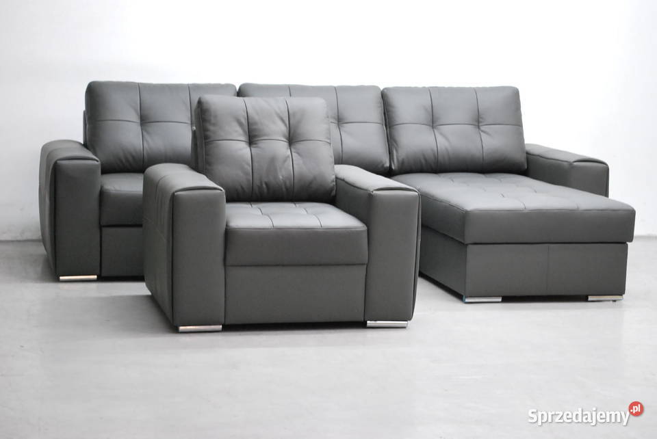 SKÓRA NATURALN NAROŻNIK Z fspania fotel 6492 Dom i Ogród