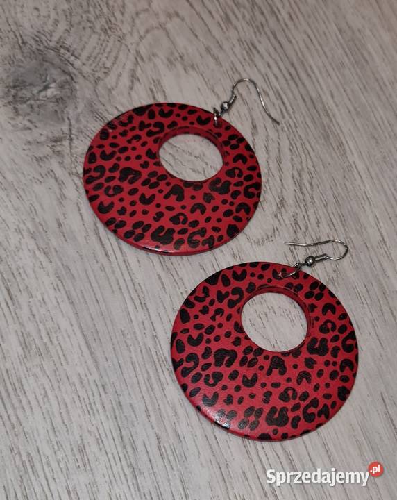 Kolczyki damskie panterka czerwień sprzedam
