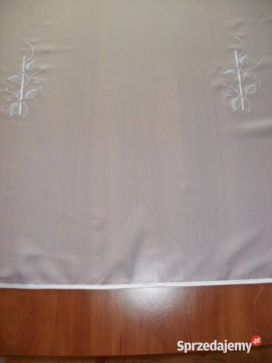 firan gotowawoal biały 78 x 300 haft Dom i Ogród