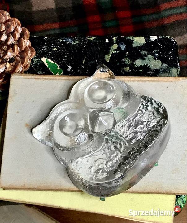 Przycisk do papieru figurka duża sowa Skruf śląskie Myszków