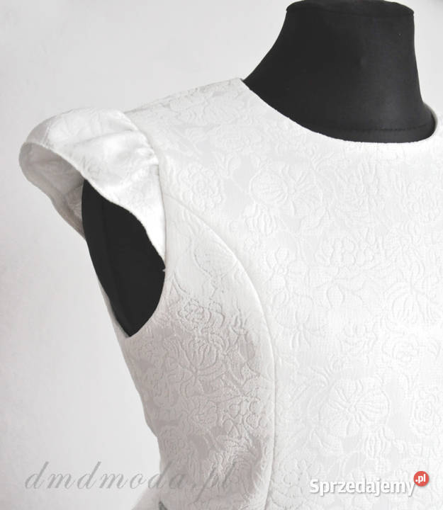 Śmietankowa sukienka dziewczęca z tiulem 158 Sukienki i spódniczki świętokrzyskie