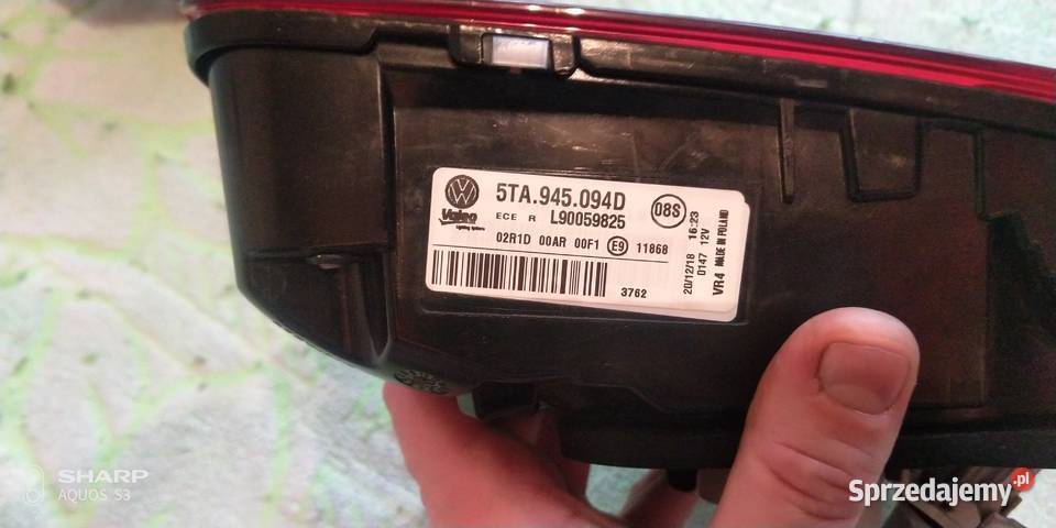 Vw Touran II lampa tylnia prawalampa tylnia łódzkie Łódź