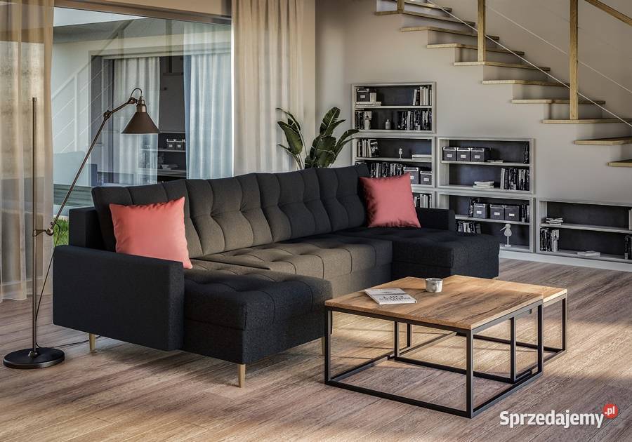 Narożnik skandynawski 290x140 U duży rozkładany