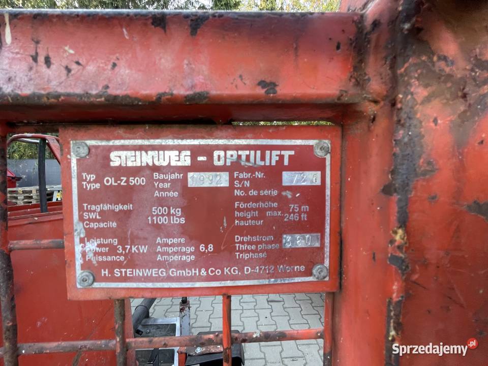 Winda budowlana STEINWEG OPTILIFT wciągarka 500 Ślesin