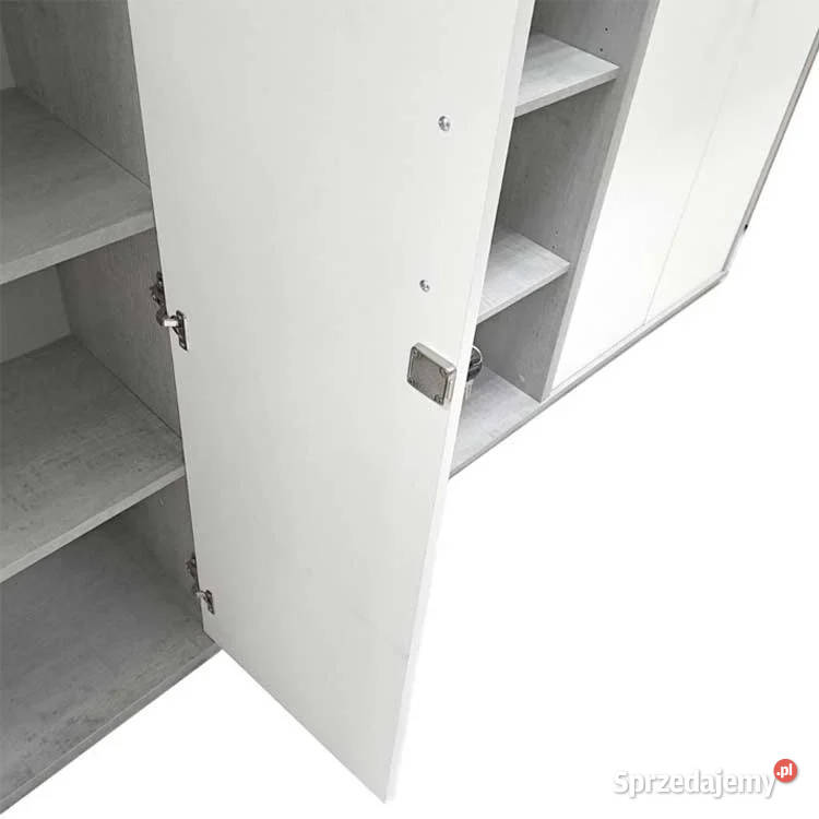 Szafa biurowa 2D 188x79x34 betonbiały mat Nowa Wieruszów