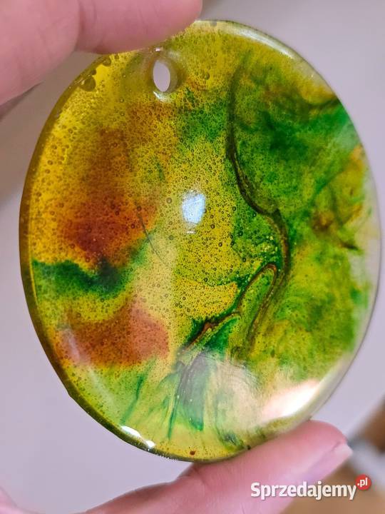 Naszyjnik żółty rękodzieło transparent plus Krasnystaw