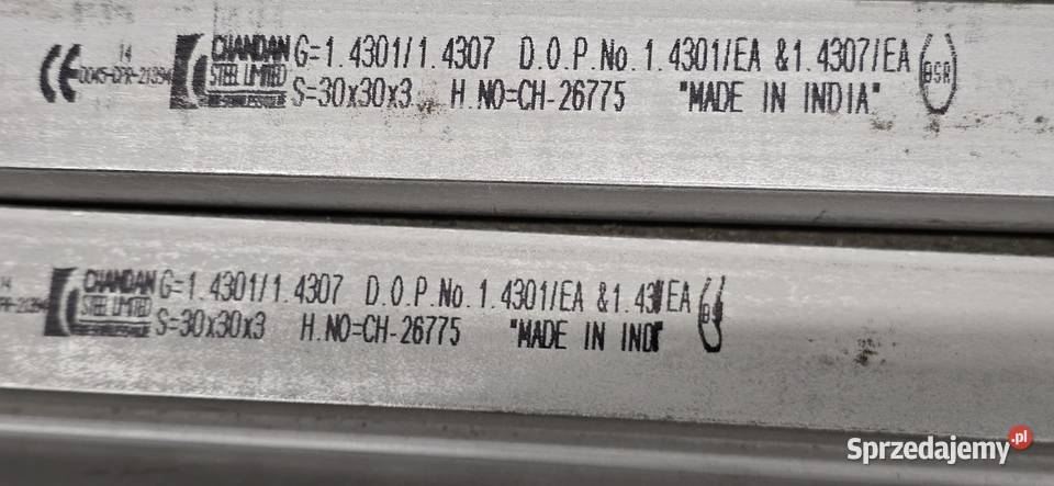 Kątownik 30x30x3 mm stal nierdzewna INOX Niemodlin