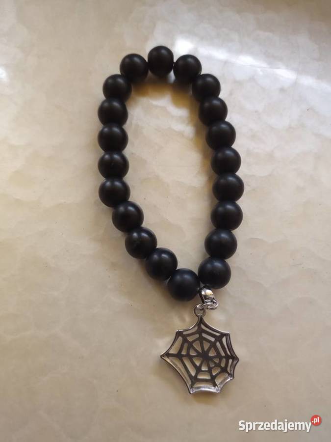 Bransoletka z koralików onyksowych z zawieszką Sosnowiec