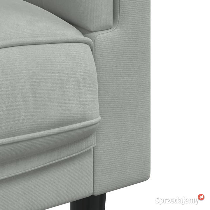 Sofa 2osobowa z poduszkami jasnoszara aksamit Warszawa