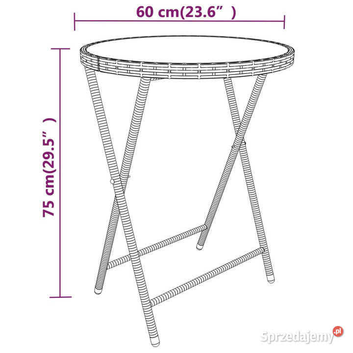 5cz zestaw mebli bistro rattan PE i hartowane Warszawa