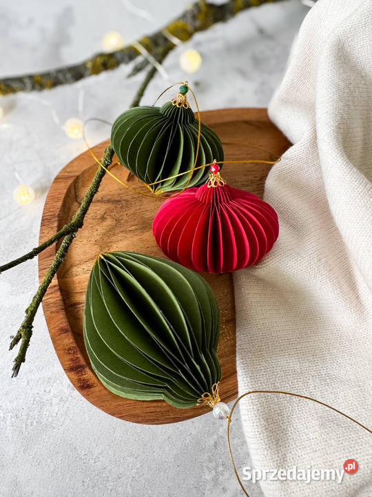 Unikalne retro zawieszki bombki handmade zestaw Zielona Góra