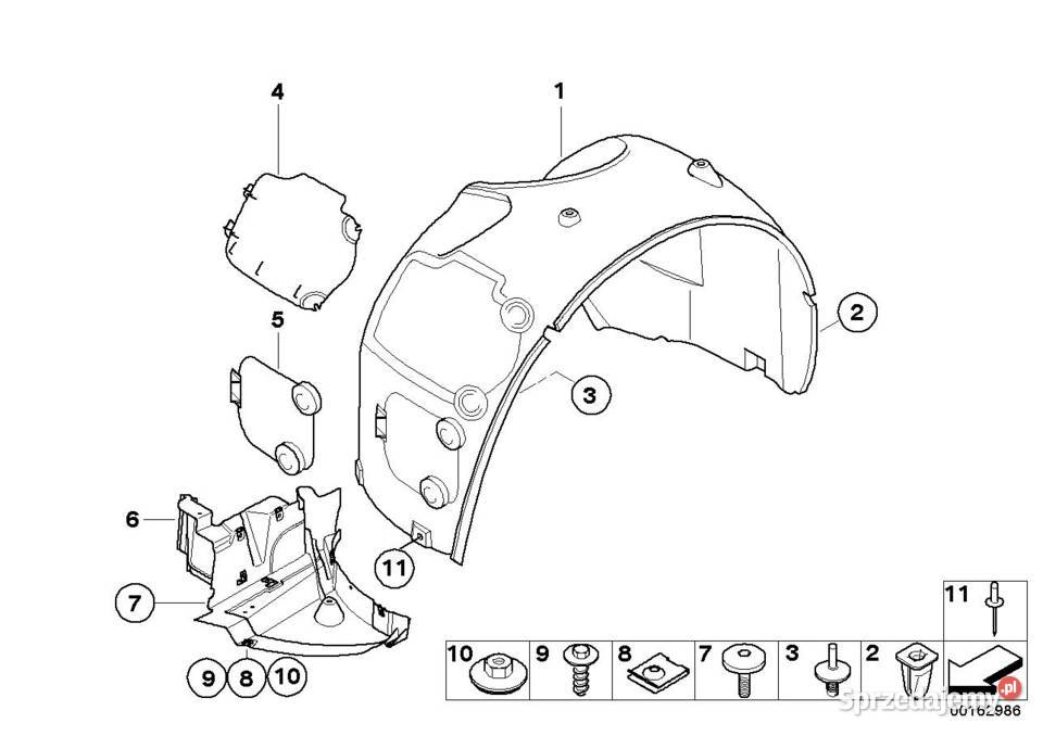 Pokrywa prawa BMW 51717056404
