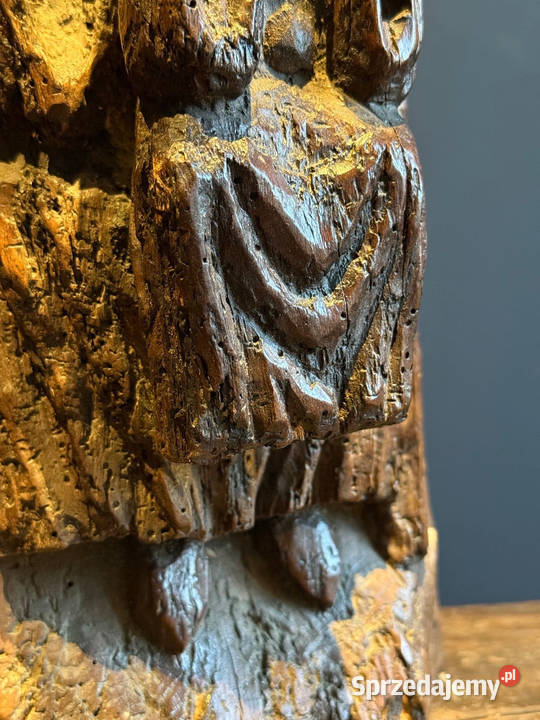 Rzeźba XIIIw drewno Antyki małopolskie Kraków sprzedam