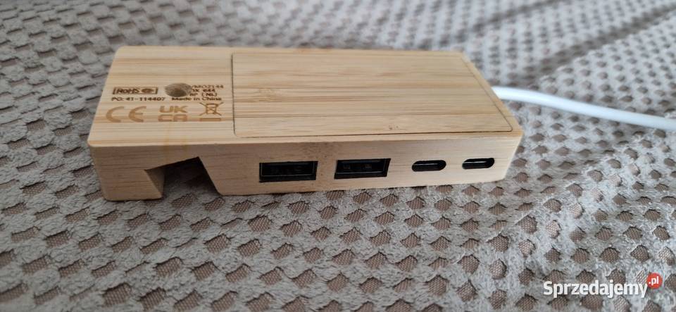 Powerbank adapter hub 4w1 bambusowy usb Adaptery Kraków
