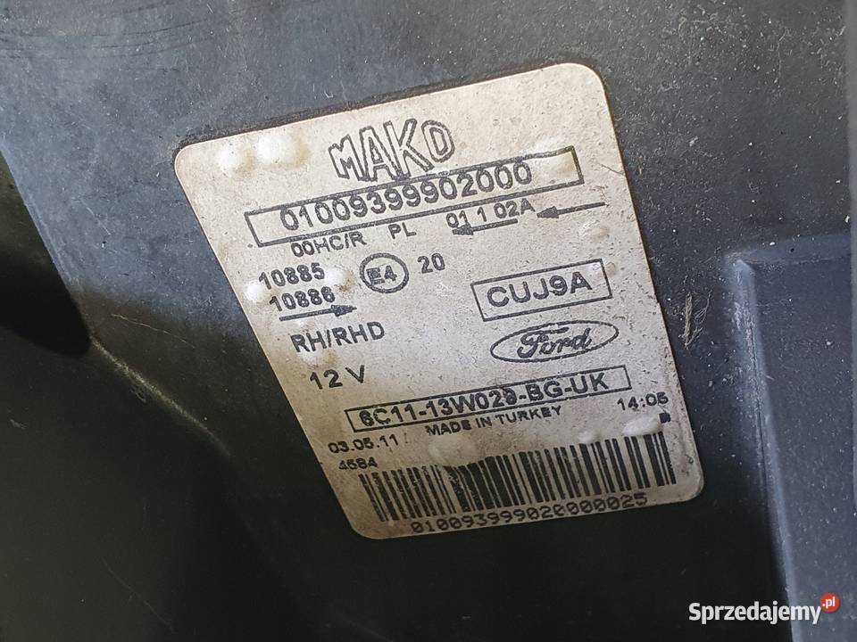 LAMPA PRAWA Ford Transit Mk7 0613r PRZEDNIA Rudka