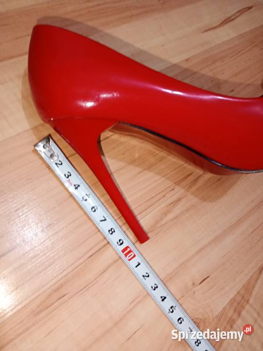buty damskie 37 szpilki na obcasie 10 czerwone