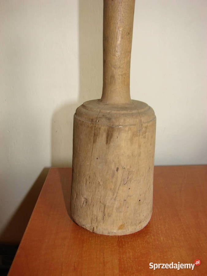 stary drewniany tłuczek Rękodzieło pomorskie